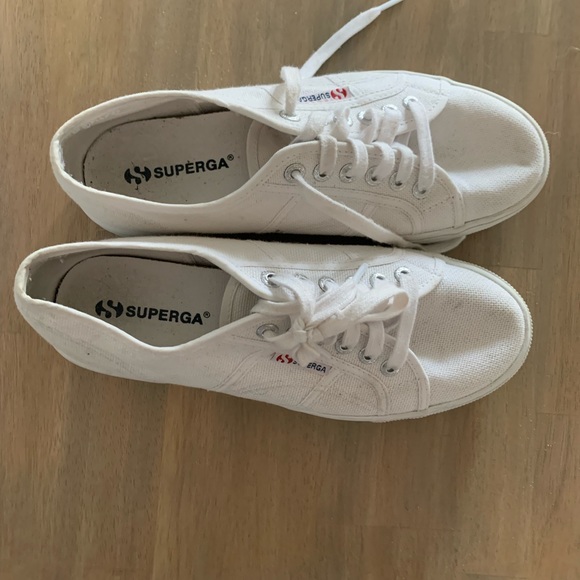 Superga White Canvas Platform Sneaker - Picture 2 of 5
